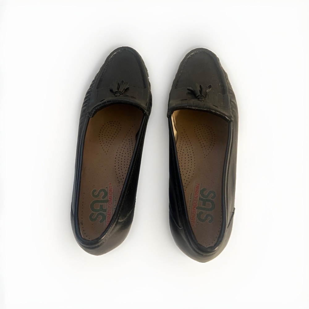 SAS Tripod Women's Black Leather Loafers Size‎ 10 Black - Picture 5 of 7